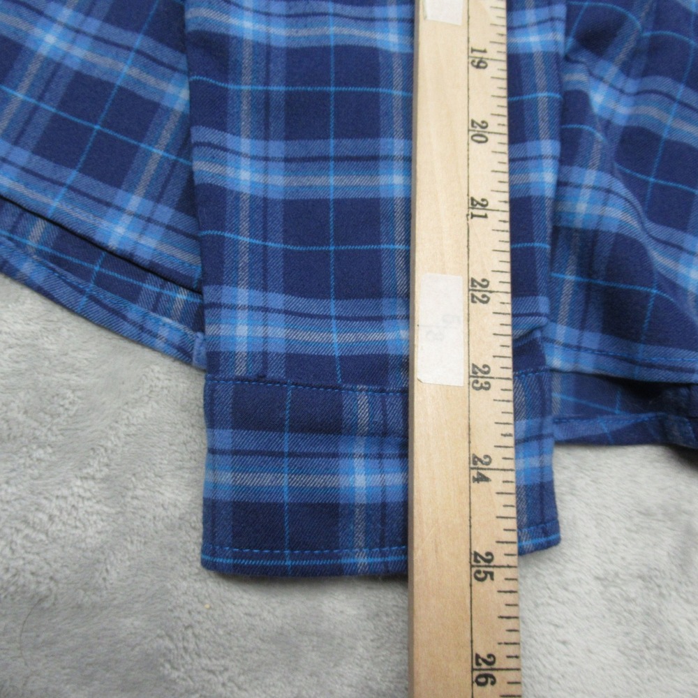 Kuhl Shirt Womens Large Blue Plaid Flannel Pockets Button Up Long Sleeve Casual - Picture 11 of 12